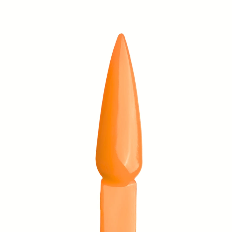 Swatch of Bright Light Orange Acrylic Powder applied to a nail tip, showcasing its bold, radiant light orange shade.