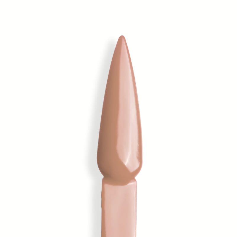 Swatch of Your Mine Acrylic Powder on a nail tip, highlighting its rich, earthy brown tone.