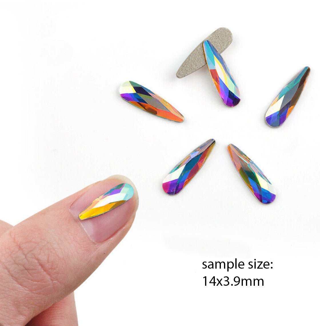 Raindrop | Crystal AB | Serinity Rhinestones Non Hotfix - Hey Beautiful Nail Supplies