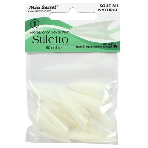 Stiletto 50pcs (Natrual) - Hey Beautiful Nail Supplies