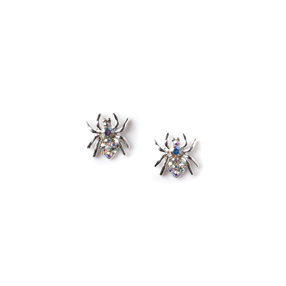 Silver W/ Crystal AB Spider Charm