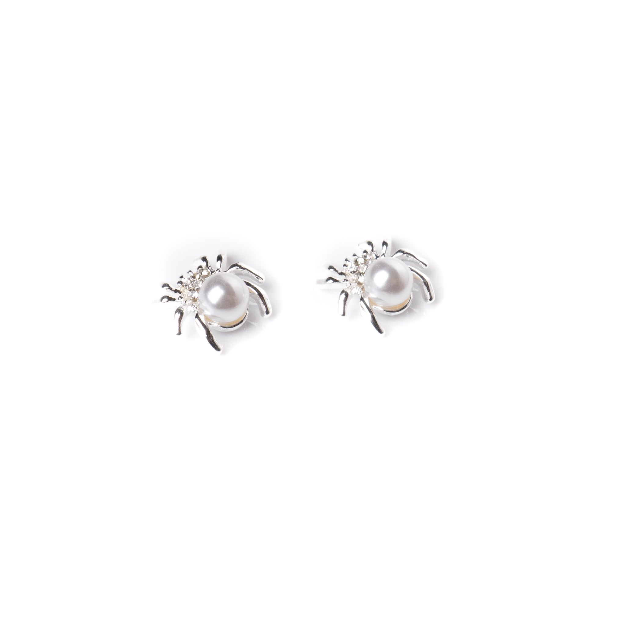 Silver W/ White Pearl Spider Charm
