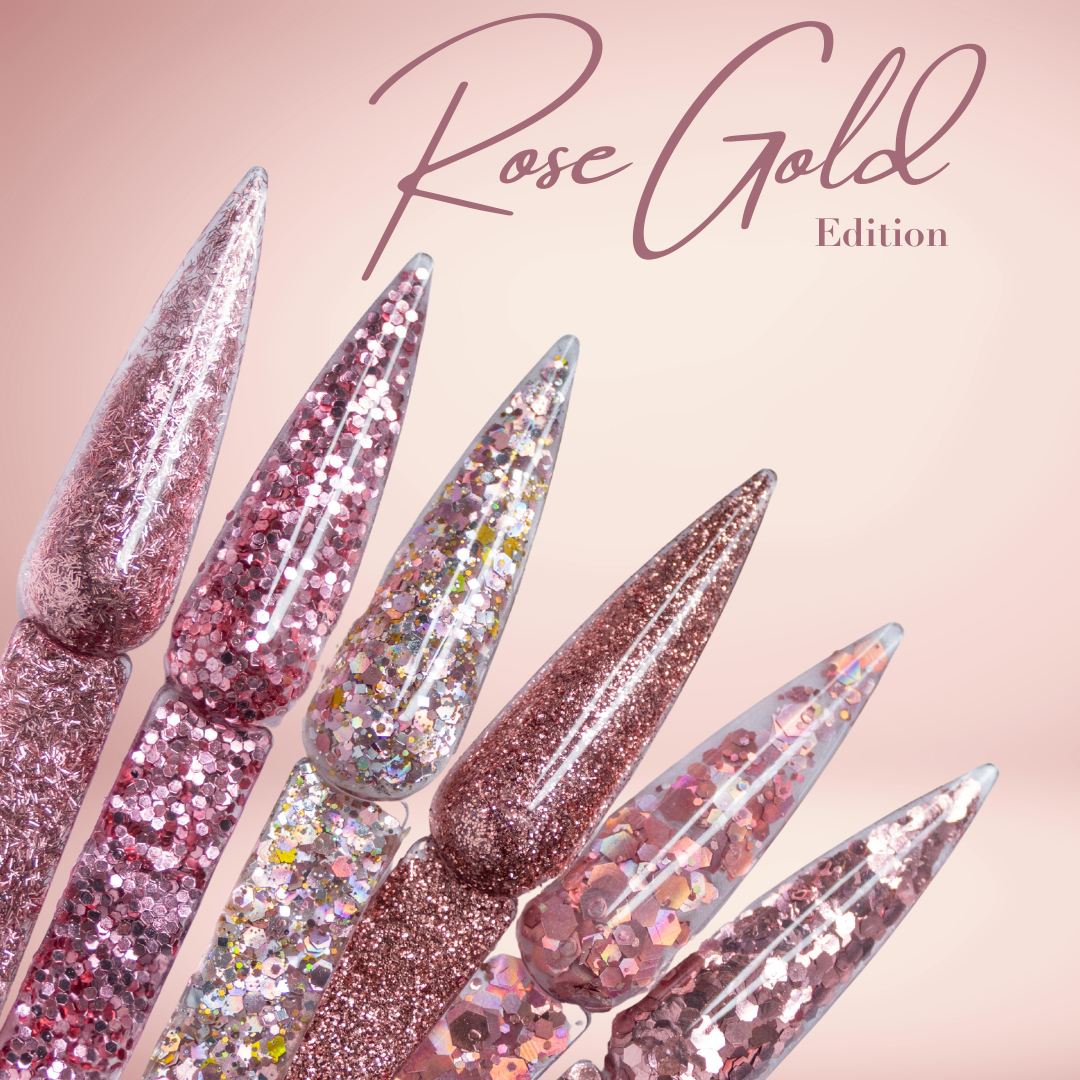 New Rose Gold 5g Top Brand Premix Glitter Acrylic Powder 💅🏽🇬🇧