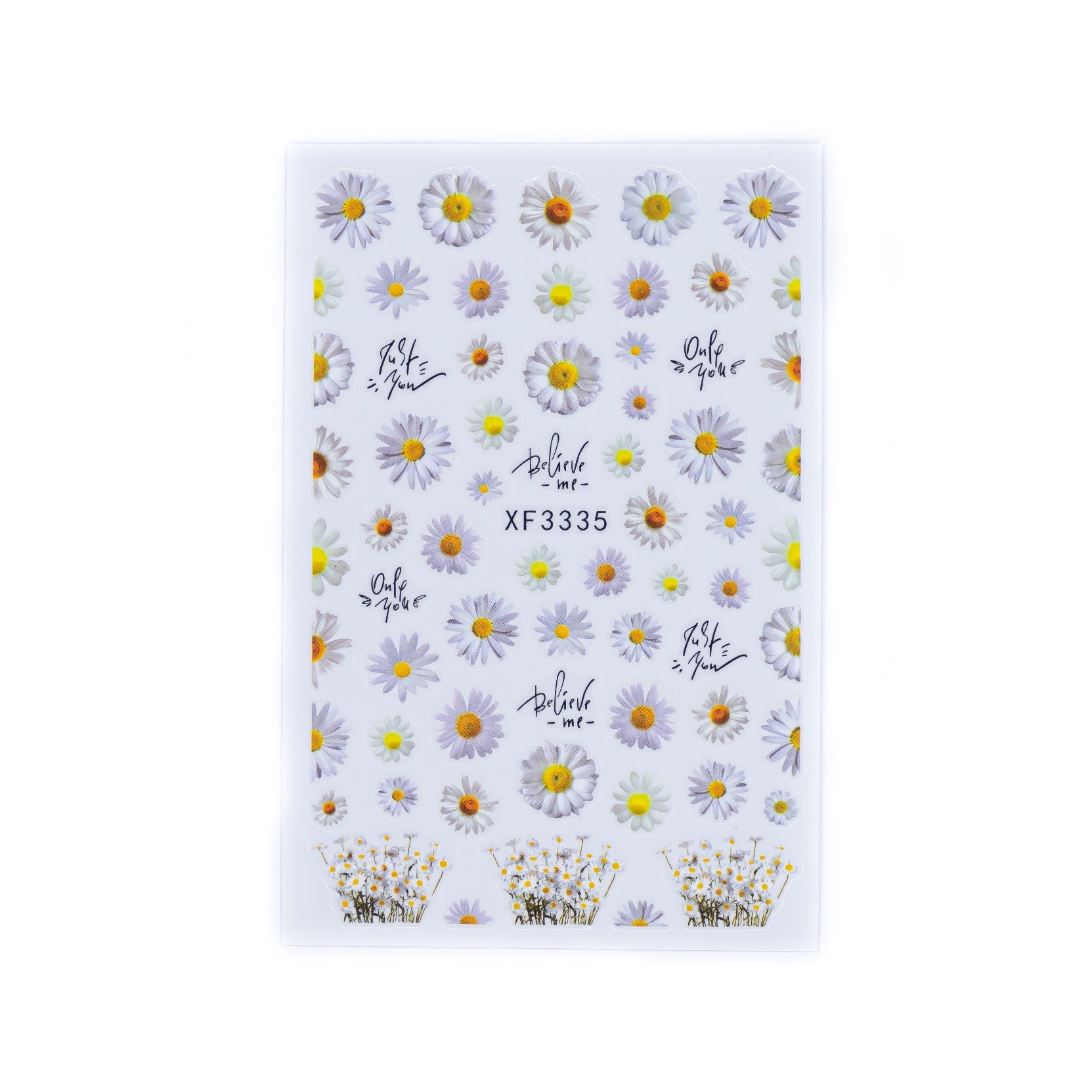 White Daisy Flower Nail Stickers (XF3335) | For Nails & Art Creations