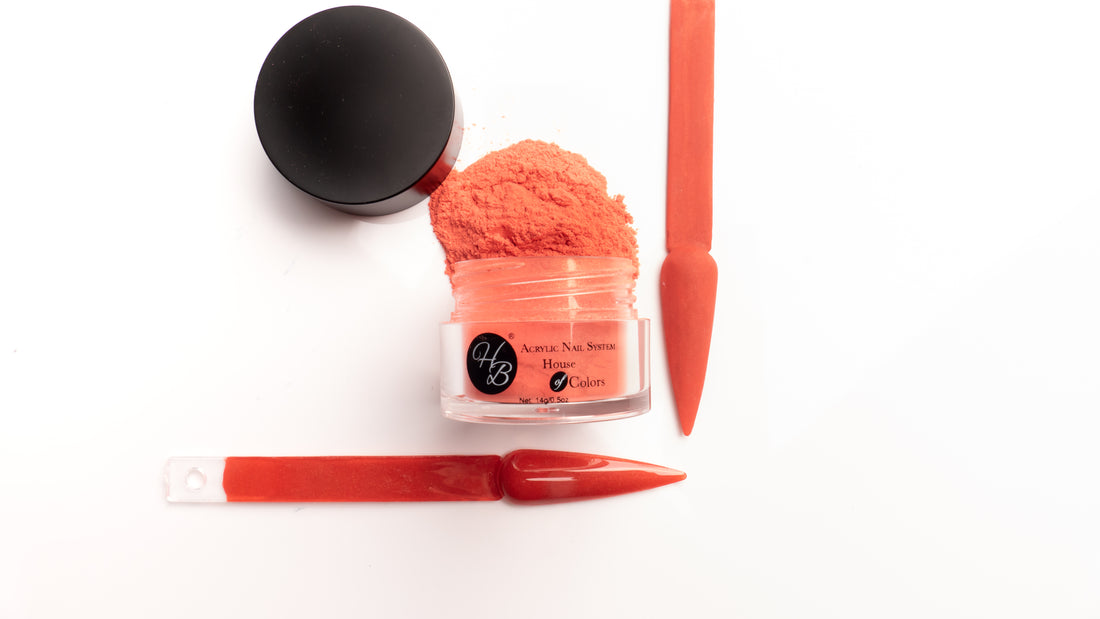 Red Orange Acrylic Powder For Nails