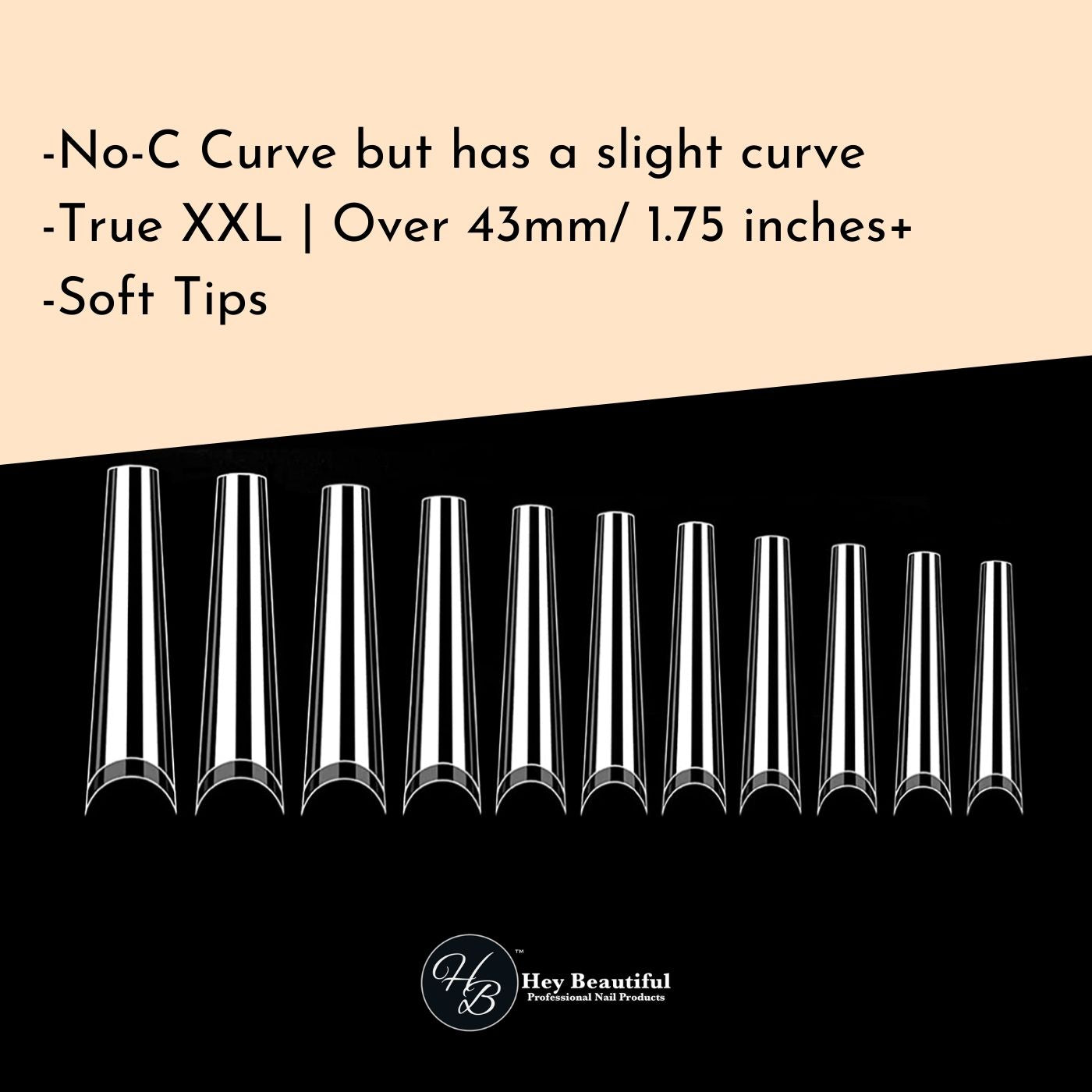 Iconic Nail Tips | No C-curved | XXL